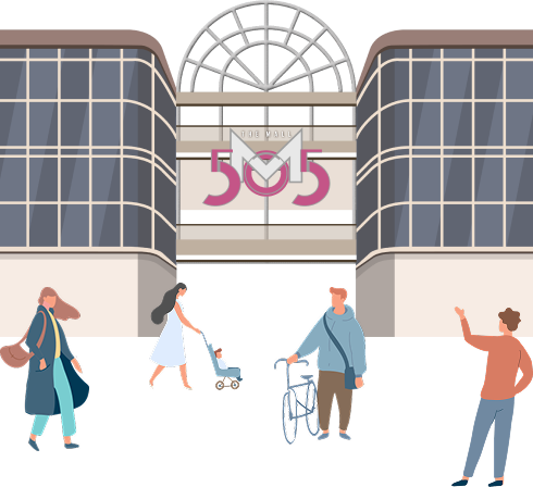 モール入口のイラスト